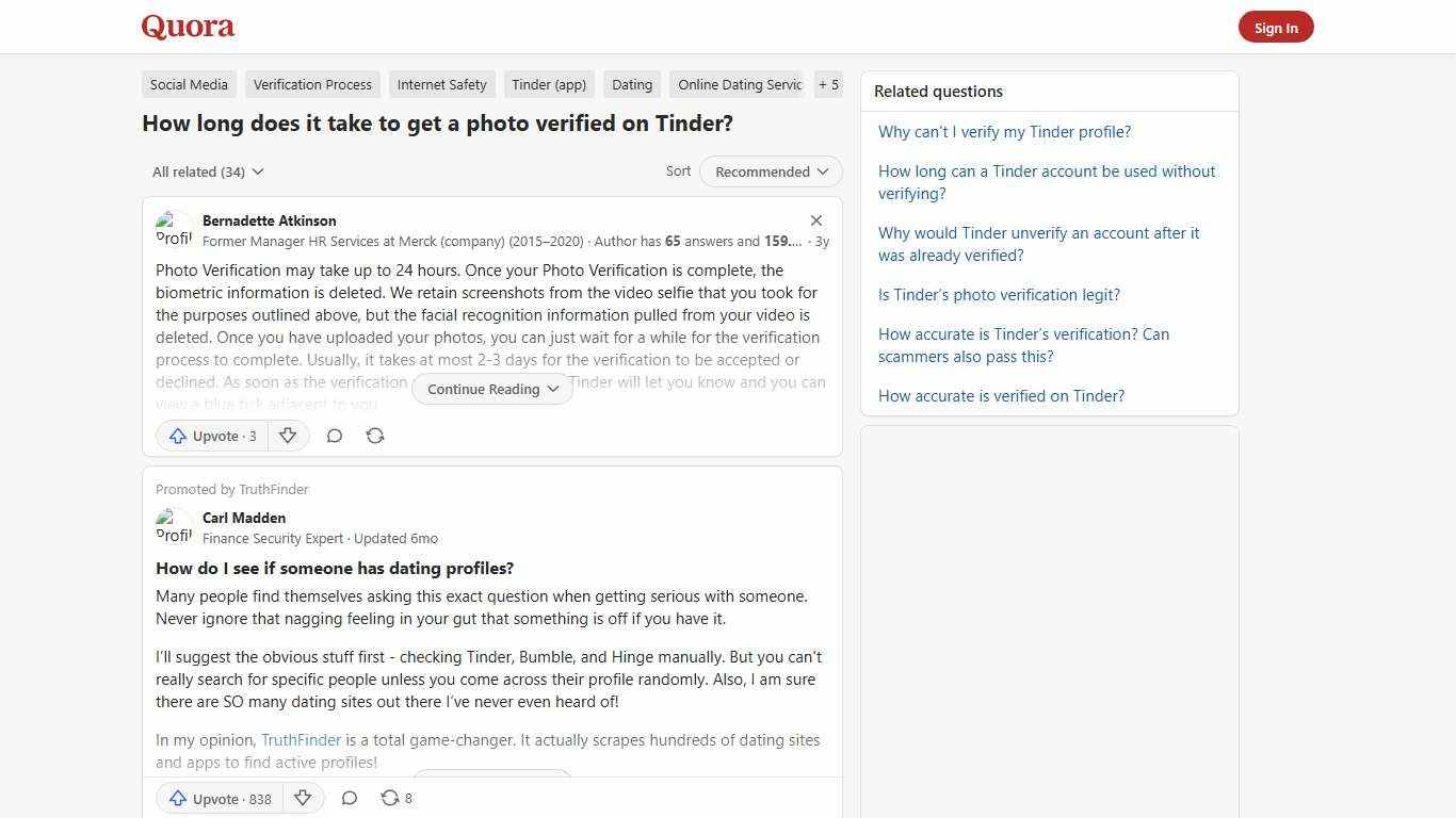 How long does it take to get a photo verified on Tinder? - Quora